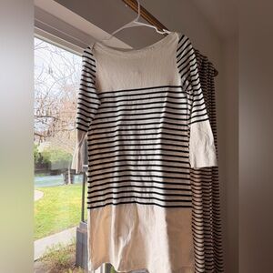 Anthropologie Striped Black and White Long Sleeve Dress